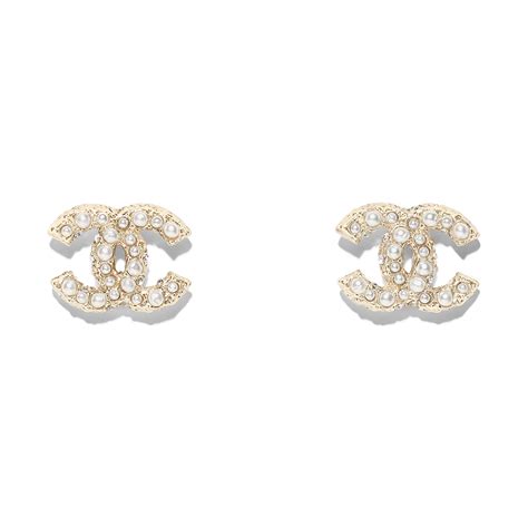 chanel metal and strass earrings|chanel ring earrings.